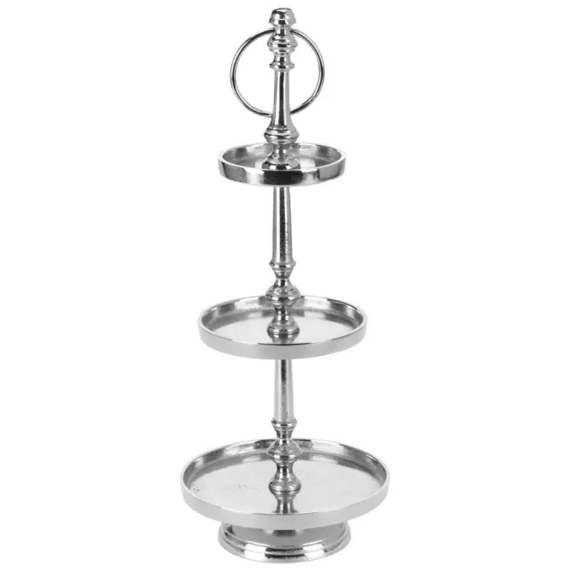Zamów teraz Okrągła patera na ciasteczka, cukierki, pralinki - 3 poziomy, aluminium