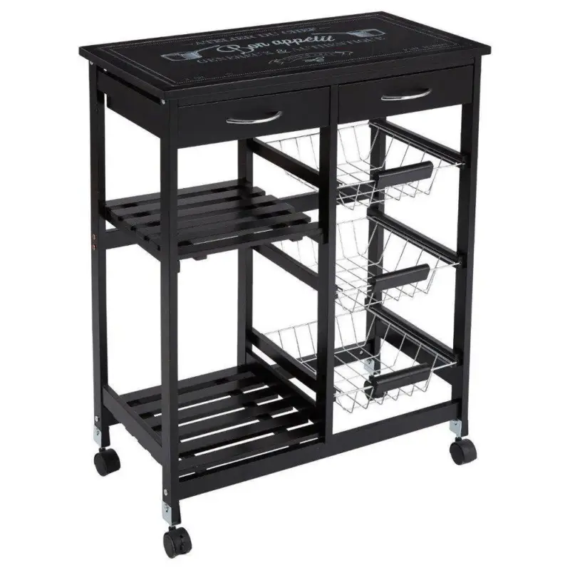 Wózek kuchenny, wielofunkcyjny mobilny barek na kółkach, 67 x 35 x 81 cm Wyjątkowa oferta