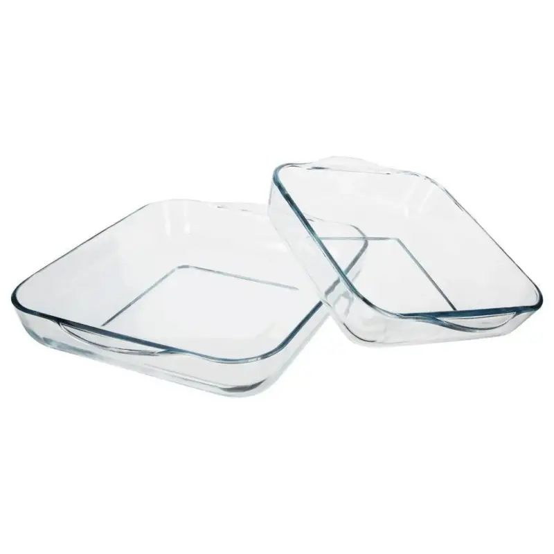 Dwie kwadratowe formy do pieczenia - szklane, naczynia żaroodporne Oferta czasowa