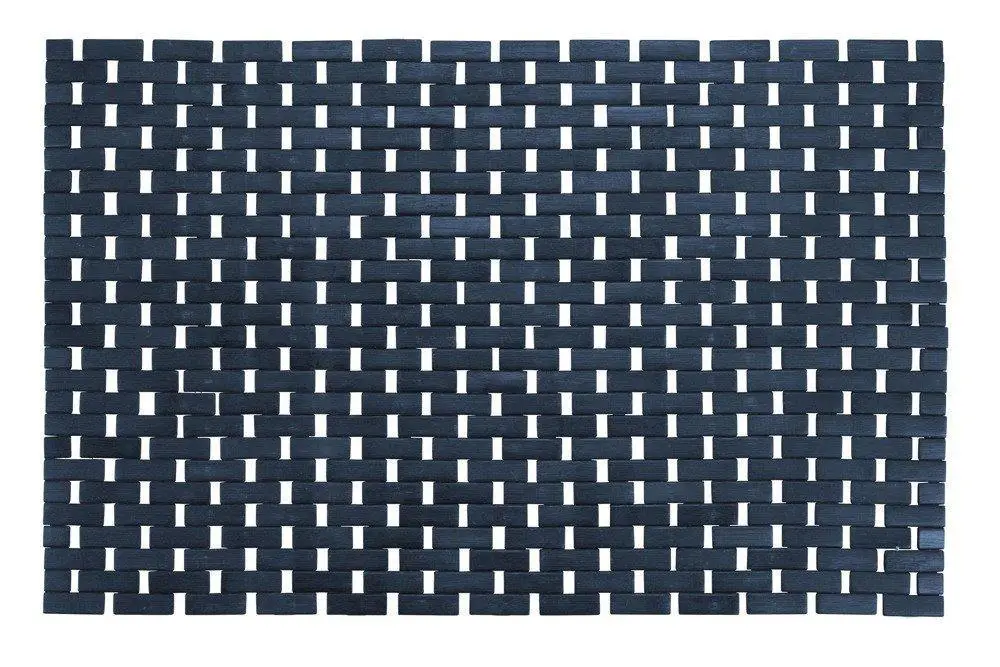 Mata łazienkowa z drewna bambusowego Bamboo Dark Blue, z powłoką antypoślizgową, WENKO Bezpieczna płatność