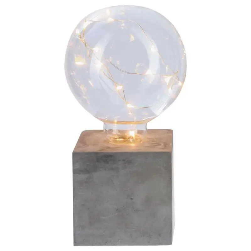 Bezpieczna płatność Oświetlenie dekoracyjne, kula na geometrycznej podstawie, wys. 18 cm