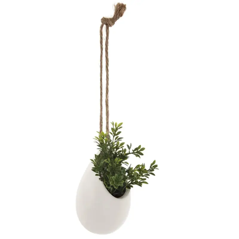 Sztuczne kwiaty w doniczce, wiszące na jutowym sznurku, 13 cm Cena promocyjna