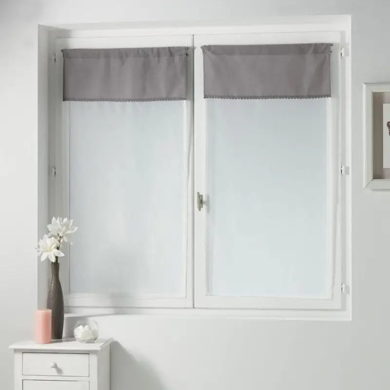 Firana do kuchni krótka FEMINA, 60 x 160 cm, kolor taupe, 2 sztuki Darmowy zwrot