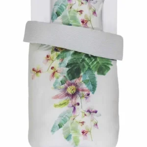 Bawełniany komplet pościeli satynowej, dekoracyjne poszewki na pościel, 100% bawełny - motyw egzotycznych kwiatów, 140x220 Oferta