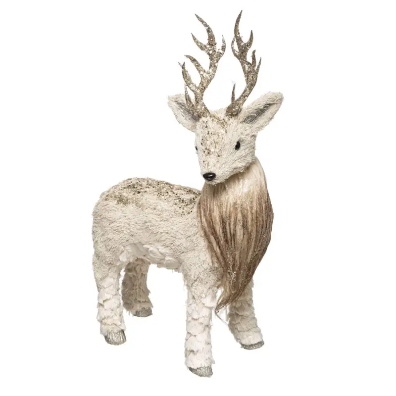 Oferta czasowa Figurka Renifer pokryty brokatem, tworzywo sztuczne, 48 cm
