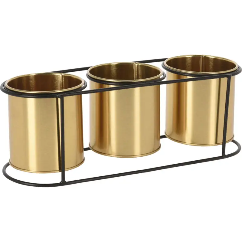 Stojak na kwiaty z metalu, industrialna rama, 3 doniczki, 33,5 x 11 x 11 cm Dodaj do koszyka
