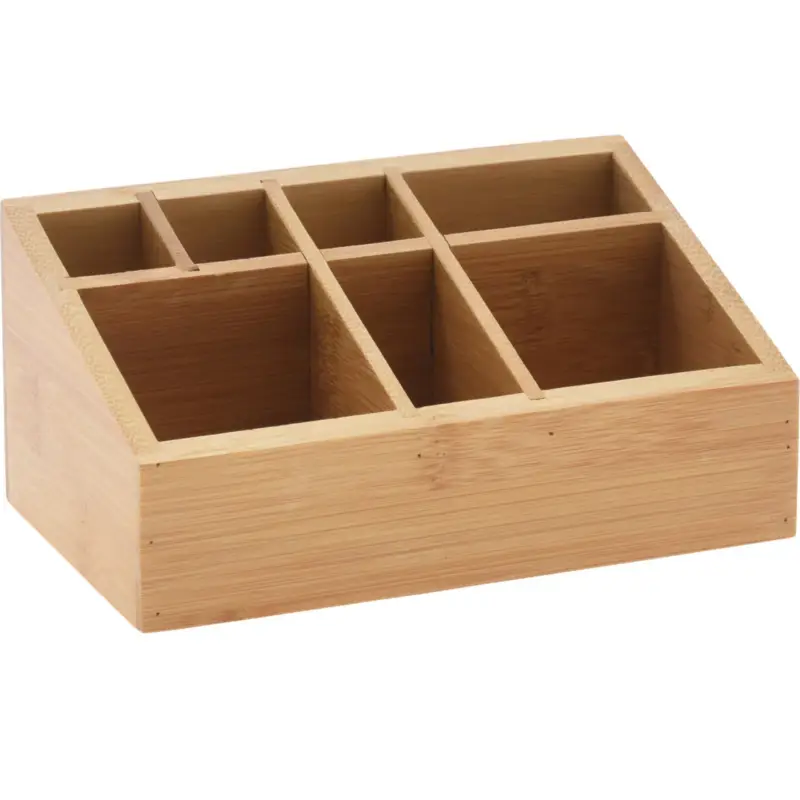 Organizer na kosmetyki bambusowy, naturalny, 17 x 10 x 8 cm Szybka wysyłka