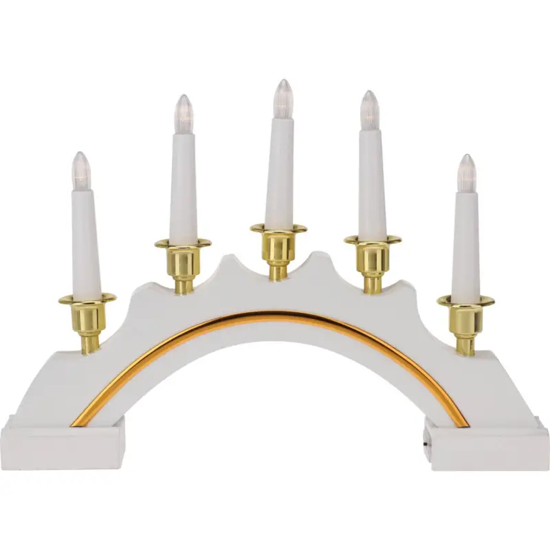 Drewniany świecznik bożonarodzeniowy, 5 świec LED, 37 cm Ostatnia szansa