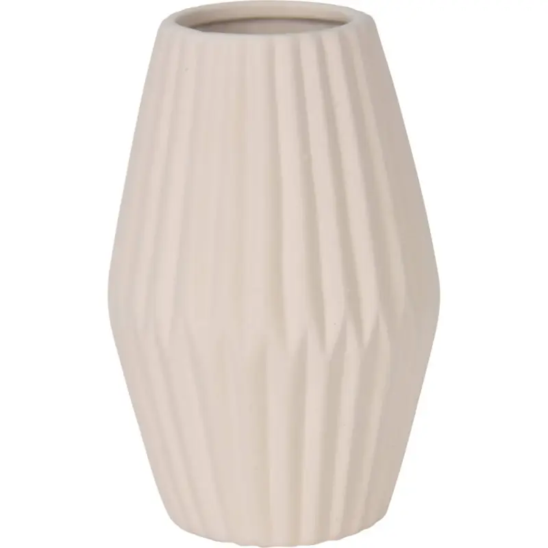 Ceramiczny wazon prążkowany, wys. 17 cm Super okazja