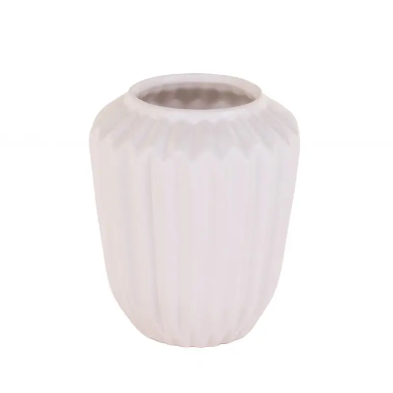 Cena promocyjna Wazon prążkowany, ceramiczny, 17 cm
