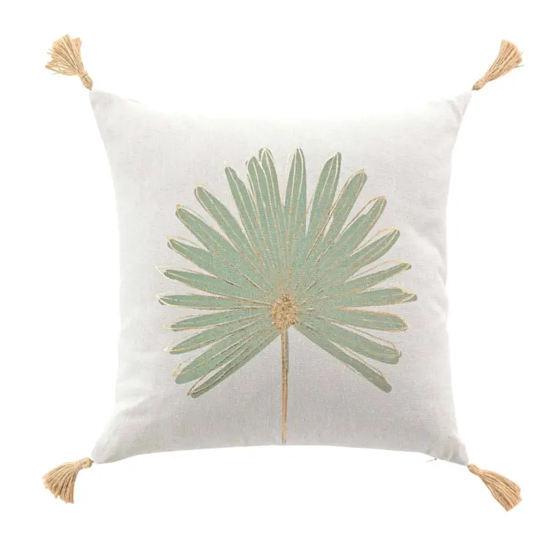 Wyjątkowa oferta Ozdobna poduszka z polibawełny PALM LEAF, 45 x 45 cm