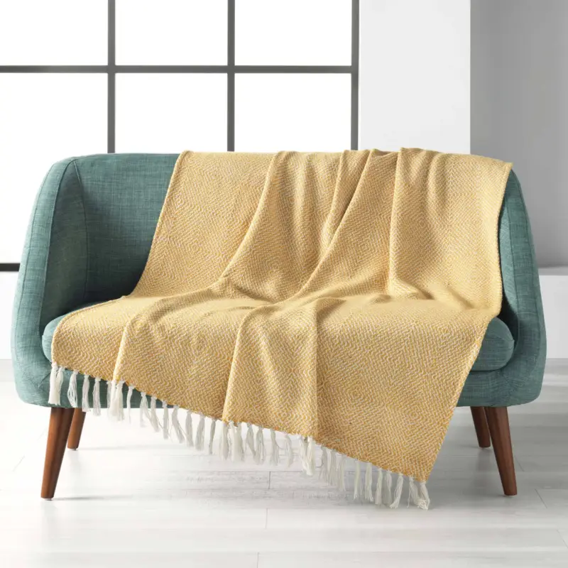Ograniczona ilość Narzuta z tkanej bawełny LOUISETTE, 125 x 150 cm