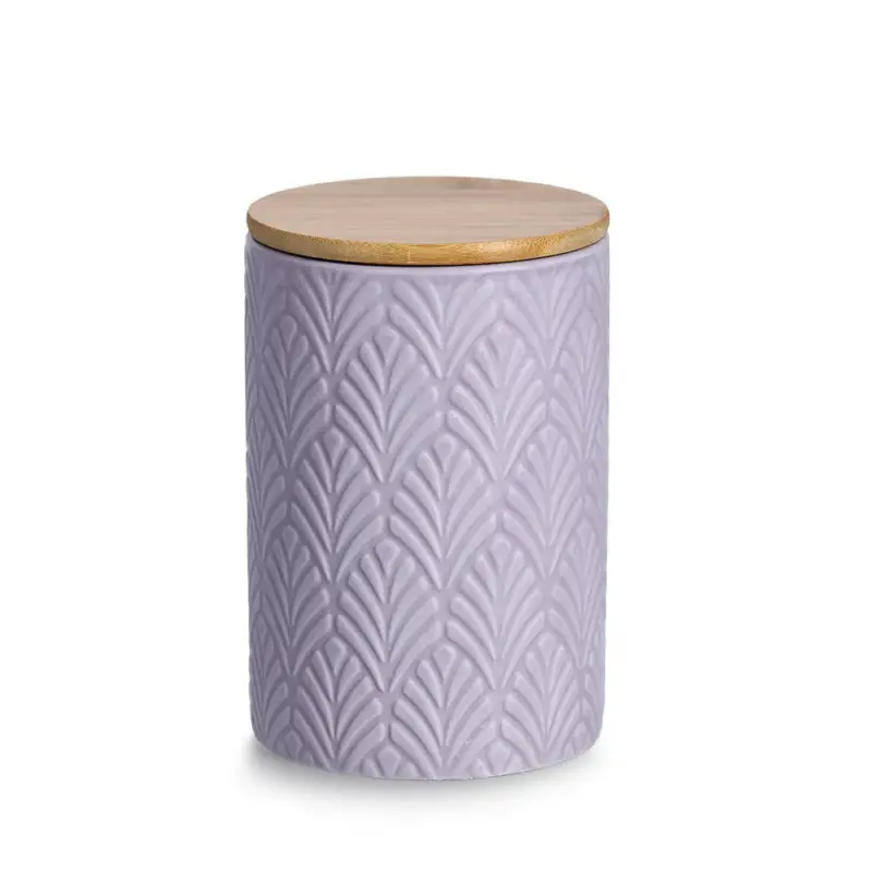 Ceramiczny pojemnik z bambusowym wieczkiem, 720 ml Popularny