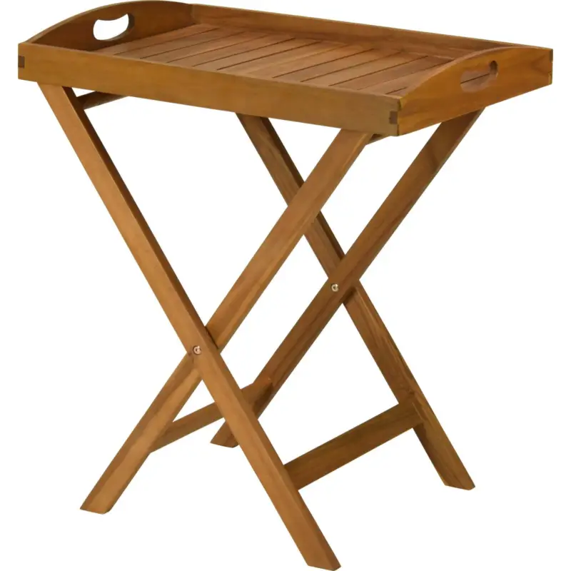 Szybka dostawa Drewniany stolik z przenośną tacą do serwowania, 60 cm