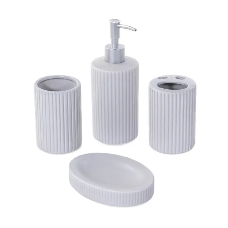 Zestaw ceramicznych akcesoriów łazienkowych, 4 elementy Zamów teraz