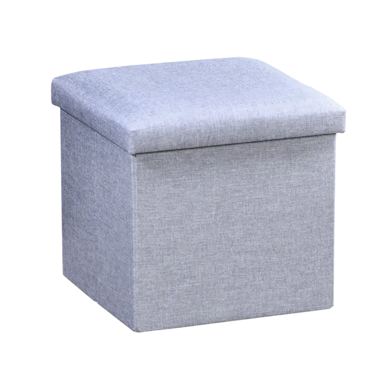 Wyjątkowa oferta Pufa z miejscem do przechowywania, imitacja lnu, 38 x 38 cm