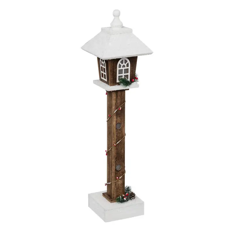 Niska cena Drewniana latarnia z oświetleniem LED, 60 cm