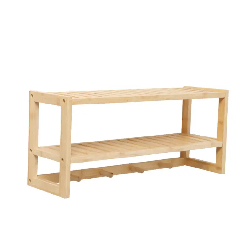 Półka z wieszakiem do przedpokoju BALDO, bambus Ostatnia szansa