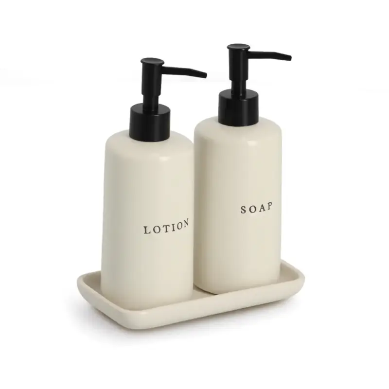 Ceramiczne dozowniki do mydła i lotionu BATH STYLE, 3 elementy Okazja