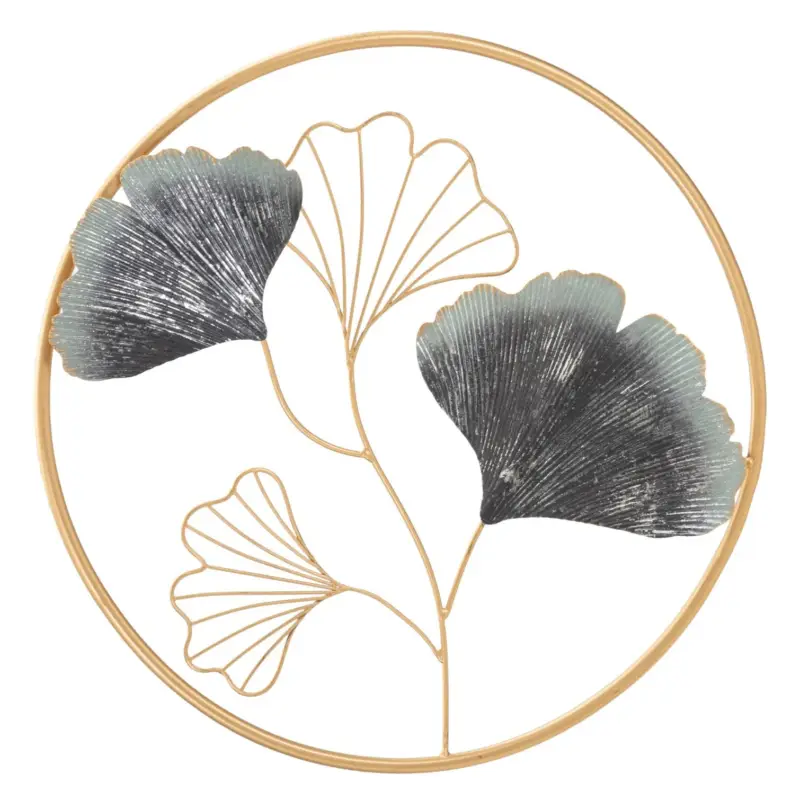 Okazja Panel ścienny metalowy FLOWER, złoty, Ø 45,5 cm