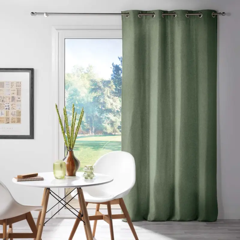 Zasłona na przelotkach CHAMBRAY CHINEA CEDRE, 135 x 240 cm, zaciemniająca Ekspresowa dostawa
