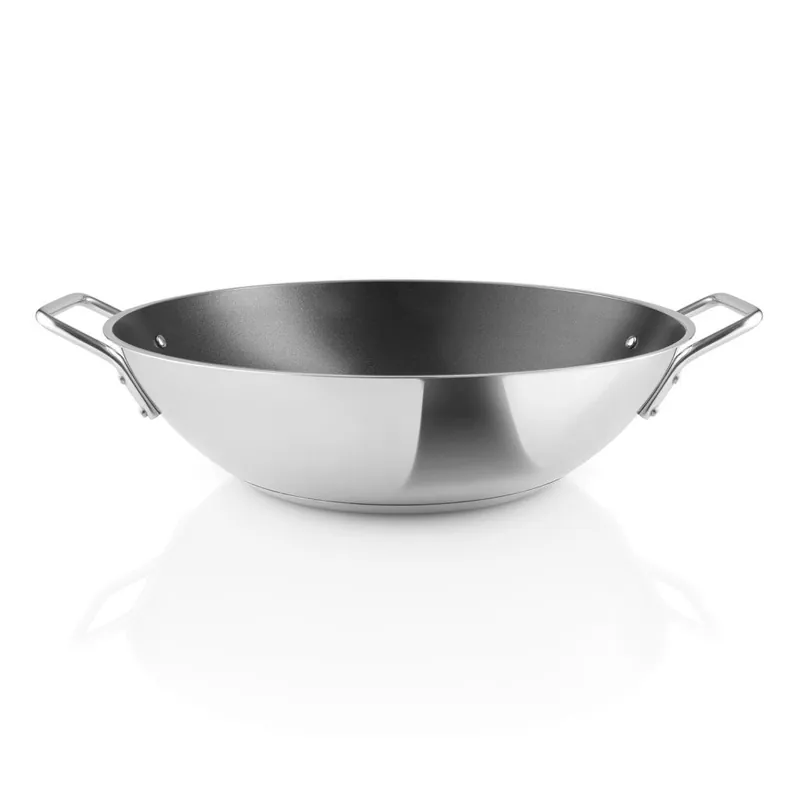 Nie przegap Patelnia wok ORIGINAL-PROFI COLLECTION 32 cm, z nieprzywierającą ceramiczną powłoką wewnętrzną, stal nierdzewna, Eva Solo