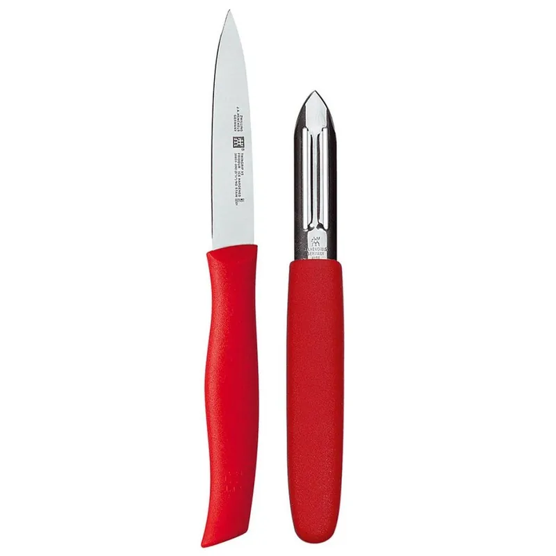 Mały nóż do warzyw i obieraczka do warzyw TWIN GRIP , czerwony, Zwilling Bezpieczna płatność