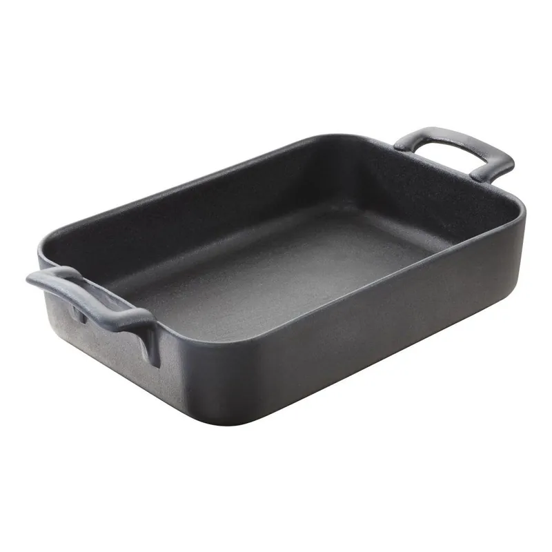 Cena promocyjna Naczynie do pieczenia BELLE CUISINE 0,7 l, prostokątne, czarny mat, porcelana, REVOL