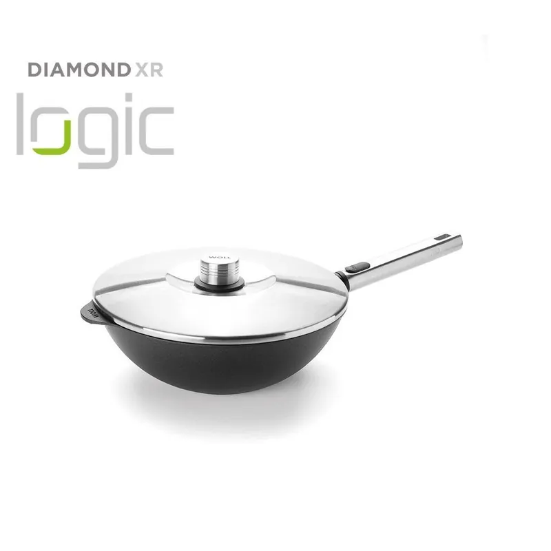 Wok DIAMOND PRO XR LOGIC 28 cm, z pokrywką, odczepiany uchwyt, WOLL Zamów dziś