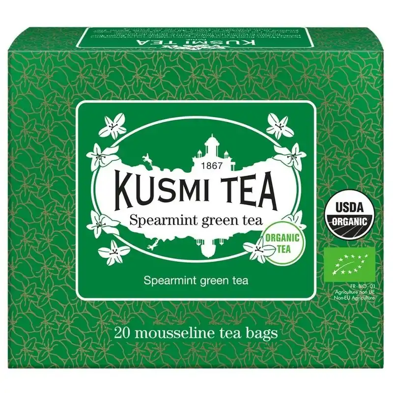 Oferta limitowana Zielona herbata z miętą, 20 torebek muślinowych z herbatą, Kusmi Tea