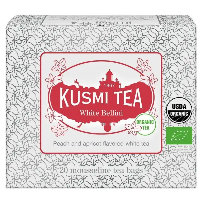 Popularny Biała herbata BELLINI, 20 muślinowych torebek herbaty, Kusmi Tea