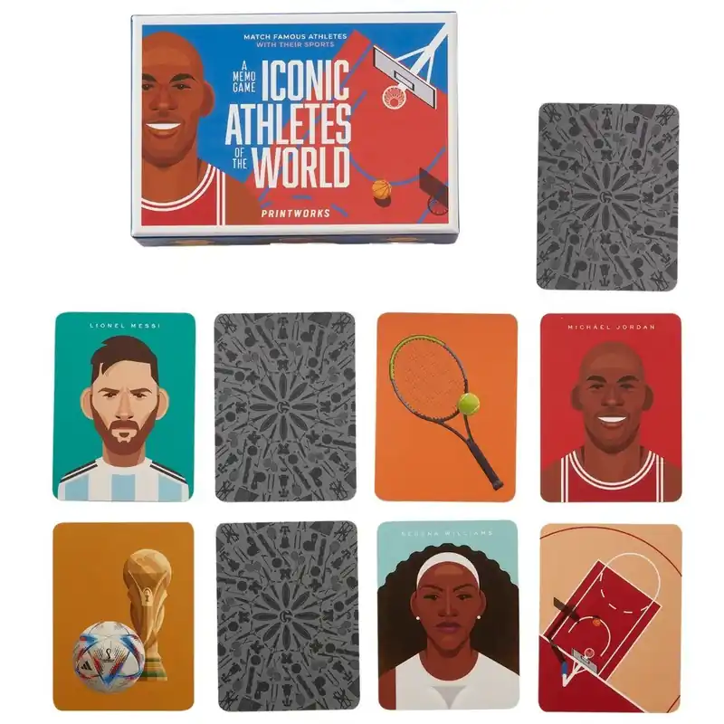 Gra pamięć ICONIC ATHLETES, 50 kart, Printworks Hit sprzedaży