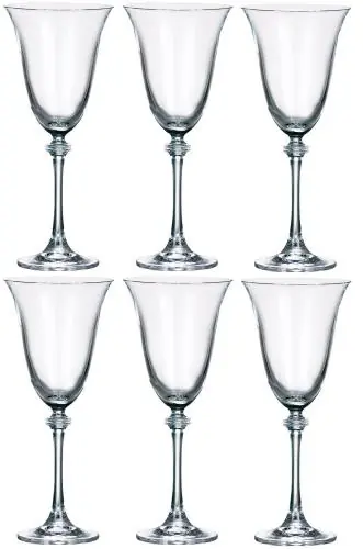 Ostatnia szansa BOHEMIA ASIO Komplet 6 kieliszków do wina czerwonego 250 ml kryształ prezent