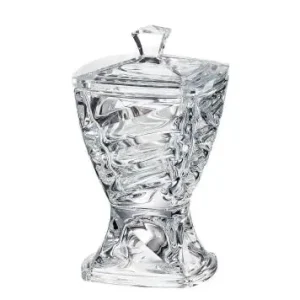BOHEMIA FACET Cukiernica Szklana Z Pokrywką Kryształowa Cukier 24,5 cm Zniżka