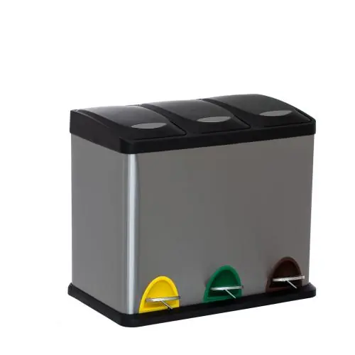 Do wyczerpania zapasów Kosz do segregacji odpadów 3 komory 24 l (3x8L) Stal nierdzewna