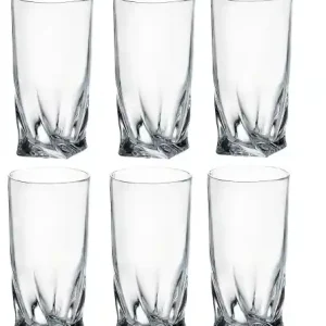 Wybór klientów BOHEMIA QUADRO Zestaw Komplet 6 Szklanek Do drinków Napojów SZKLANKI 350 ml