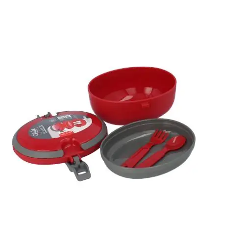 Szybka dostawa Lunchbox ze sztućcami Joy Czerwony Lux Plastik