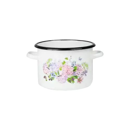 Garnek emaliowany ze stalowymi uchwytami Hortensja Emalia Rybnik 20 cm/4.5 l Szybka wysyłka