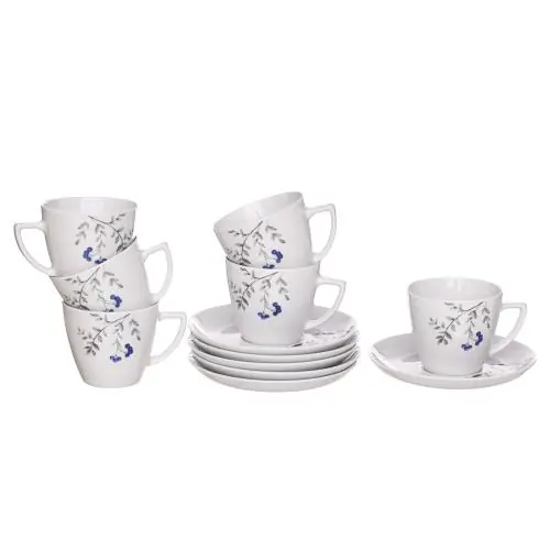 Super okazja LUBIANA Komplet 6 filiżanek ze spodkiem 350 ml/17.5 cm Beata/Dorota Jagody