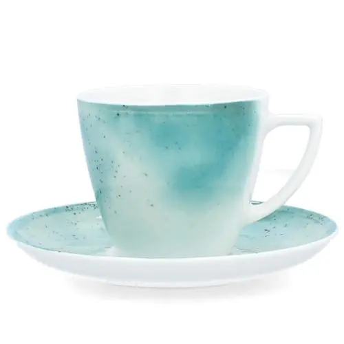 LUBIANA KOSMOS Filiżanka Ze Spodkiem Zestaw Do Kawy Herbaty 350 ml 17,5 cm Niska cena