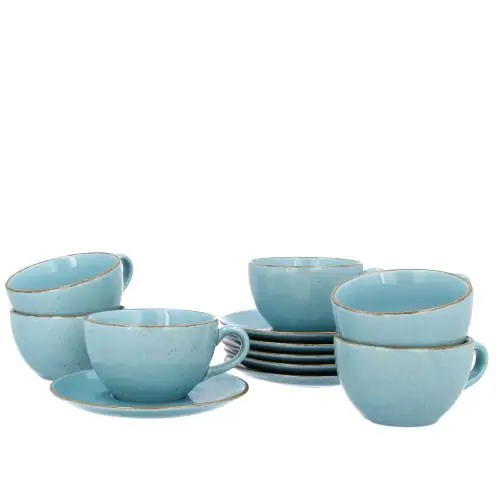 LUBIANA ART FILIŻANKA ZE SPODKIEM ZESTAW 6 FILIŻANEK DO KAWY 280 ML / 16 CM Wysoka jakość