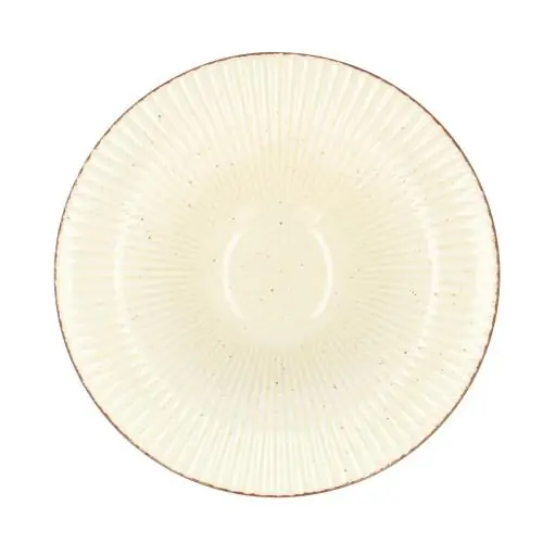LUBIANA ART Kolory Ziemi Talerz głęboki do makaronu 30 cm Daisy kremowy Nowy