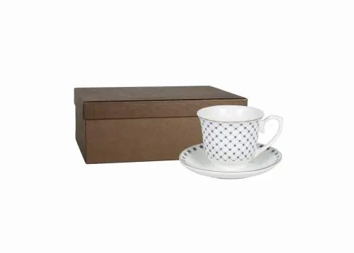 2 x Filiżanka Ze Spodkiem Do Kawy 250 ml Zestaw Kawowy Porcelana Livello Wysoka jakość