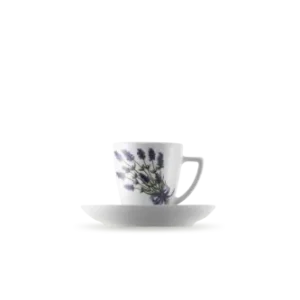 LUBIANA BEATA/SONIA Filiżanka ze spodkiem porcelanowa 200 ml / 14 cm lawenda Oferta limitowana