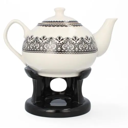 Nowość LIVELLO Czajnik dzbanek imbryk porcelanowy z podgrzewaczem herbatę 1000 ML