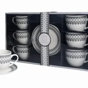 Szybka wysyłka 6 x Filiżanka Ze Spodkiem Do Kawy 250 ml Serwis Kawowy Porcelana Livello