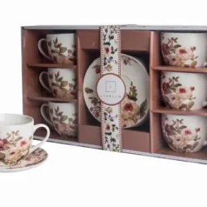 6 x Filiżanka Ze Spodkiem Do Kawy 250 ml Serwis Kawowy Porcelana Livello Ekspresowa dostawa