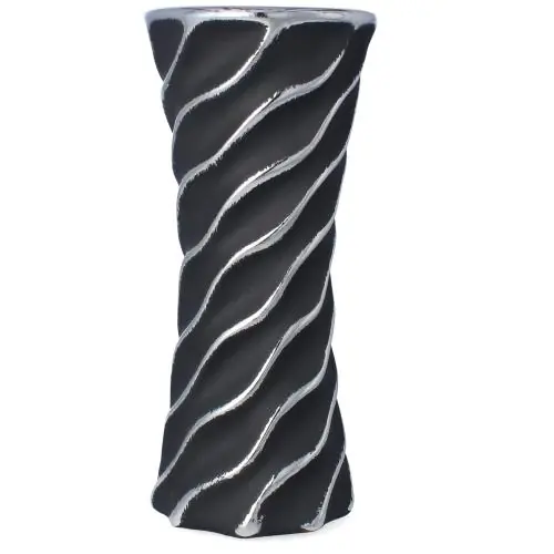 LIVELLO Wazon Na Kwiaty Ceramiczny Dekoracyjny Nowoczesny 25 cm CZARNY Zniżka