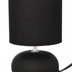 Wyjątkowa oferta LAMPA CERAMICZNA LIVELLO 23CM CZARNA LAMPKA NOCNA Z KABLEM ABAŻUR