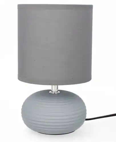 LAMPA CERAMICZNA LIVELLO 23CM SZARA LAMPKA NOCNA Z KABLEM ABAŻUR Szybka wysyłka